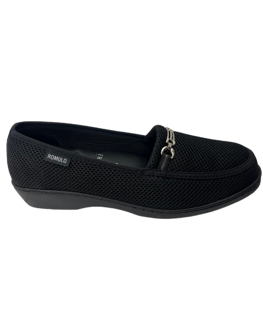 Mocasín Rómulo con Herraje en Malla Textil para Mujer 3596