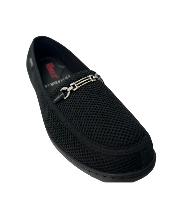 Mocasín Rómulo con Herraje en Malla Textil para Mujer 3596