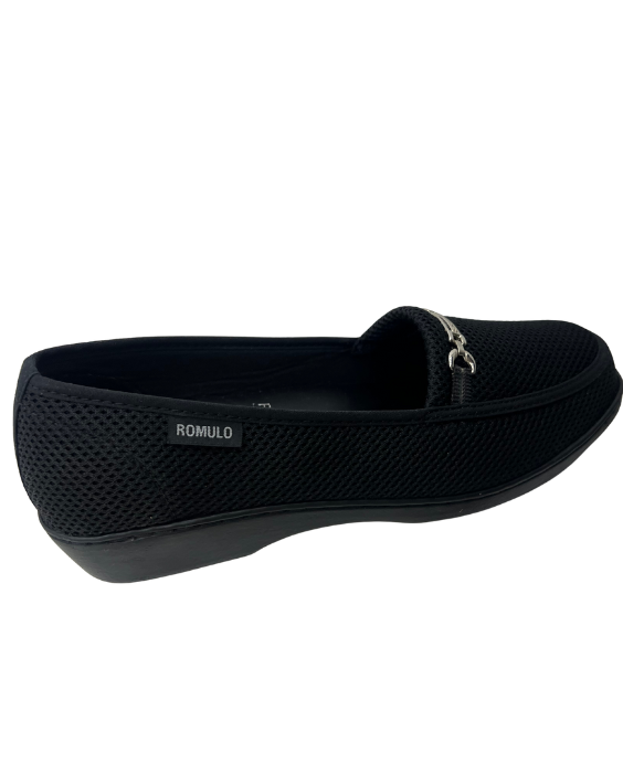 Mocasín Rómulo con Herraje en Malla Textil para Mujer 3596