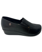 Zapato de Cuña Rómulo Calado en Cuero para Mujer 3736