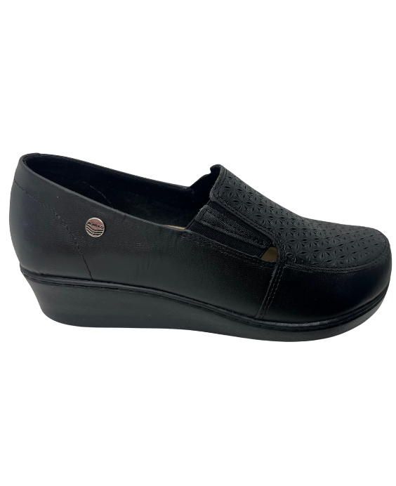 Zapato de Cuña Rómulo Calado en Cuero para Mujer 3736