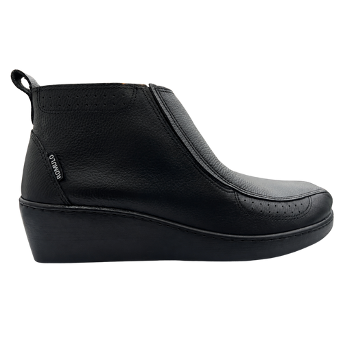 Bota Rómulo en Cuero Negro para mujer