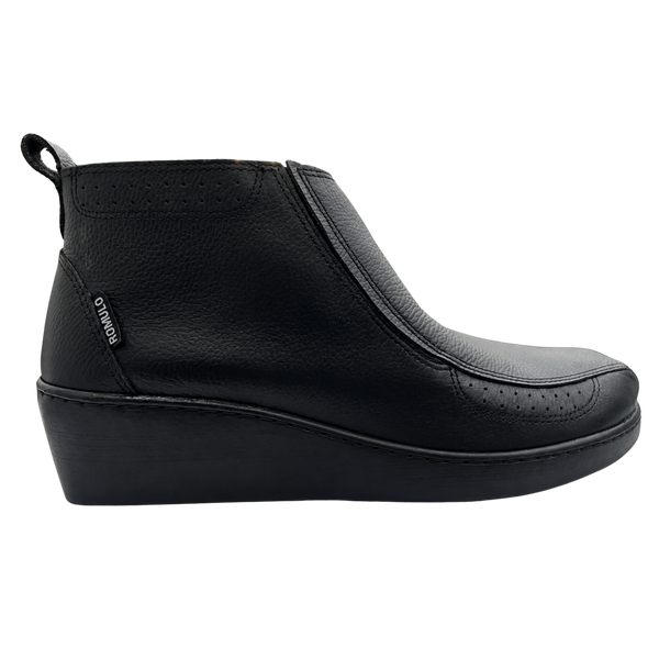 Bota Rómulo en Cuero Negro para mujer