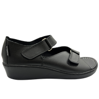 Sandalia Rómulo en Cuero Negro para Mujer — Ref. 0559