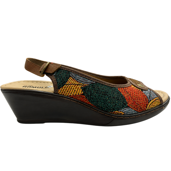 Sandalia Rómulo en Textil Estampado para Mujer — Ref. 7151