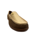 Mocasín Rómulo Combinado Textil y Cuero Bronce para Mujer — Ref. 3791