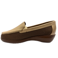 Mocasín Rómulo Combinado Textil y Cuero Bronce para Mujer — Ref. 3791