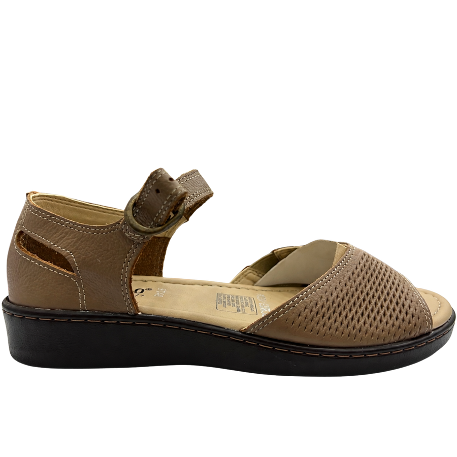 Mocasín Rómulo en Cuero Taupe Taupe para mujer