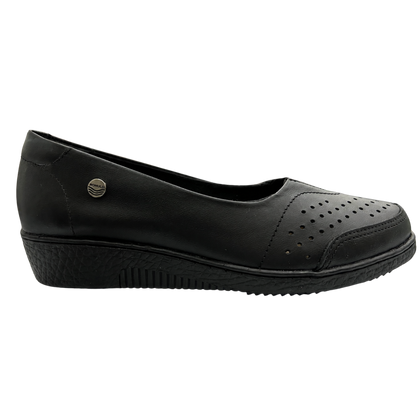 Mocasín Rómulo en Cuero Negro para Mujer — Ref. 3655