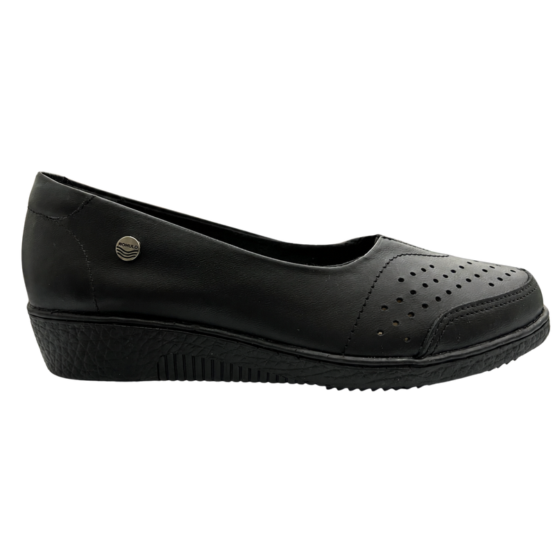 Mocasín Rómulo en Cuero Negro para Mujer — Ref. 3655