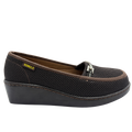 Zapato Rómulo en Textil Café para Mujer — Ref. 3016