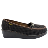 Zapato Rómulo en Textil Café para Mujer — Ref. 3016