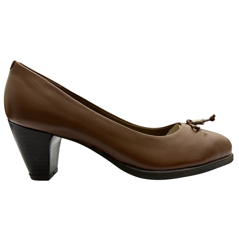Zapato Rómulo de Tacón Alto en Cuero Coñac para Mujer — Ref. 4489