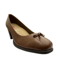 Zapato Rómulo de Tacón Alto en Cuero Coñac para Mujer — Ref. 4489