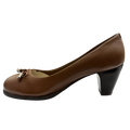 Zapato Rómulo de Tacón Alto en Cuero Coñac para Mujer — Ref. 4489