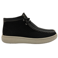 Zapato Rómulo Combinado Textil y Cuero Negro para Hombre— Ref. 9142