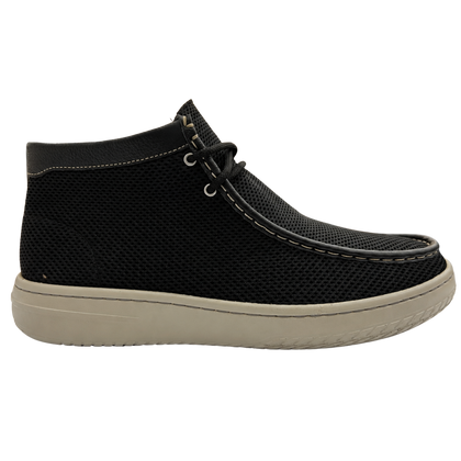 Zapato Rómulo Combinado Textil y Cuero Negro para Hombre— Ref. 9142