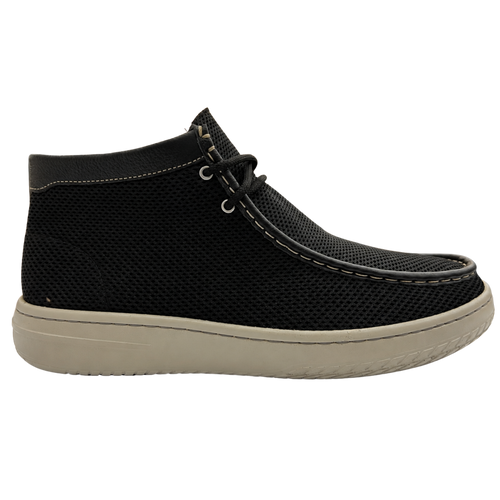 Zapato Rómulo Combinado Textil y Cuero Negro para hombre