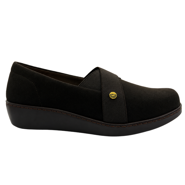 Mocasín Rómulo en Tela Net Café Café para mujer
