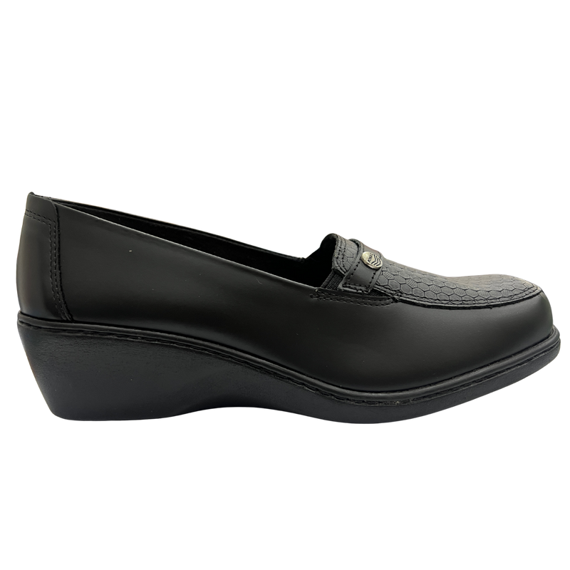 Mocasín Rómulo Romano en Cuero Negro para Mujer — Ref. 3659
