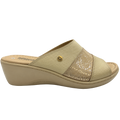 Sandalia Rómulo de Tacón en Cuero Dorado para Mujer — Ref. 5029