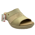 Sandalia Rómulo de Tacón en Cuero Dorado para Mujer — Ref. 5029