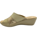 Sandalia Rómulo de Tacón en Cuero Dorado para Mujer — Ref. 5029