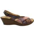 Sandalia Rómulo de Tacón en Textil Rosa para Mujer — Ref. 7038