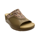 Sandalia Rómulo de Tacón Combinado Café para Mujer — Ref. 7101