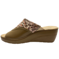 Sandalia Rómulo de Tacón Combinado Café para Mujer — Ref. 7101