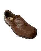 Zapato en Cuero y Textil Miel para Mujer 3813