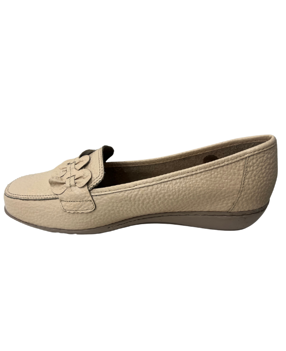 Mocasín en Cuero Color Arena Para Mujer 3787