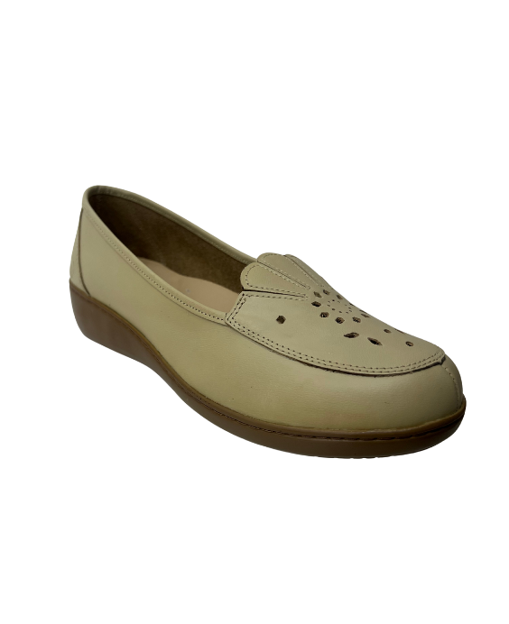 Mocasín Rómulo en Cuero Beige para Mujer 3718