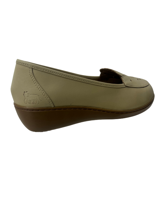 Mocasín Rómulo en Cuero Beige para Mujer 3718