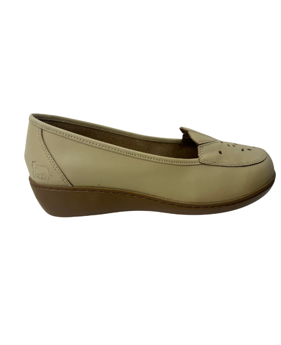Mocasín Rómulo en Cuero Beige para Mujer 3718