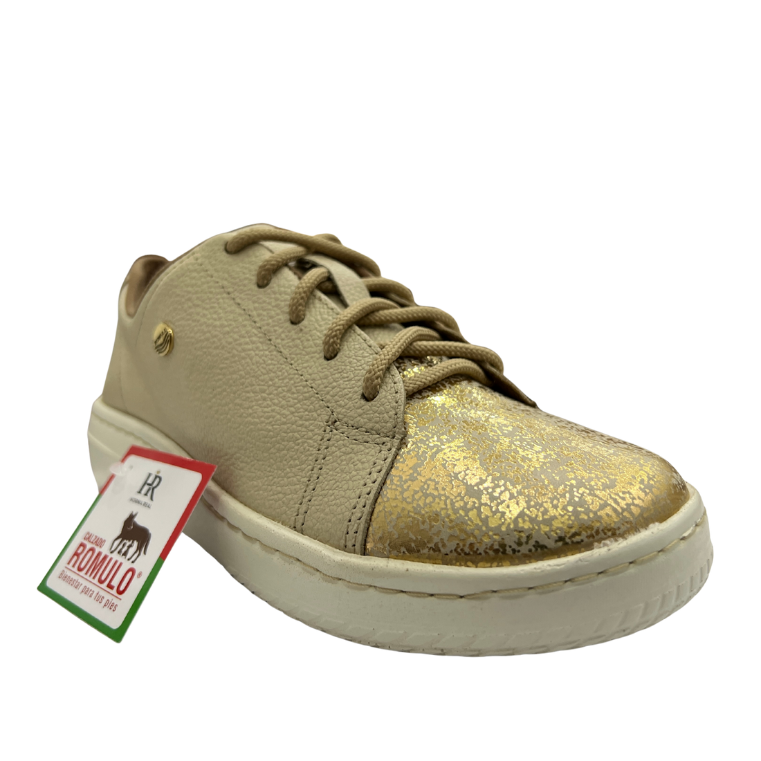 Tenis Casual Rómulo en Color Oro para Mujer — Ref. 3838