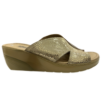 Sandalia Rómulo en Cuero Dorado para Mujer — Ref. 5407