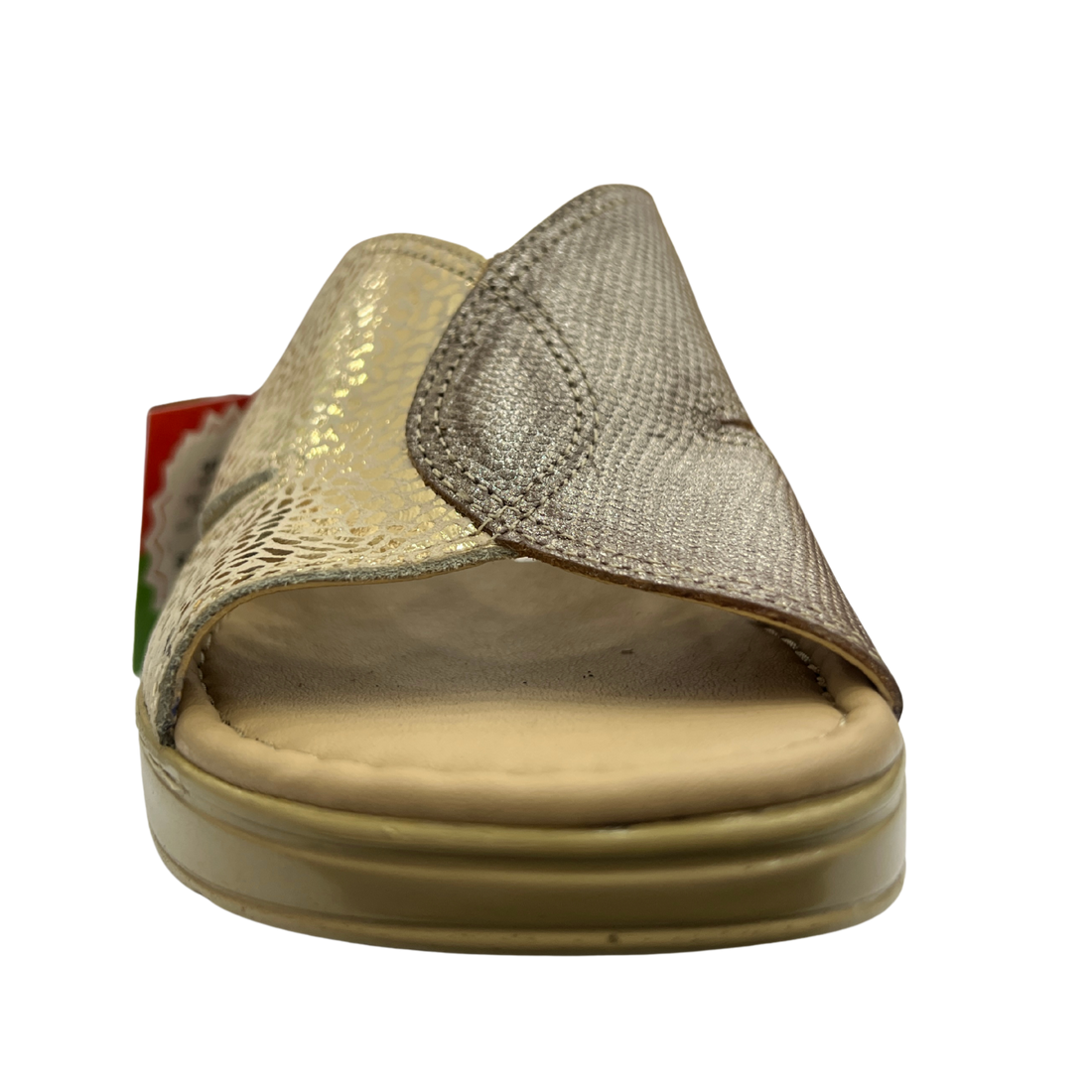Sandalia Rómulo en Cuero Dorado para Mujer — Ref. 5407