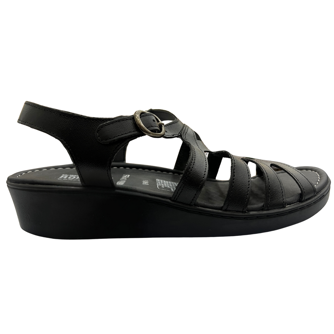 Sandalia Rómulo en Cuero Negro con Plataforma para Mujer — Ref. 1060