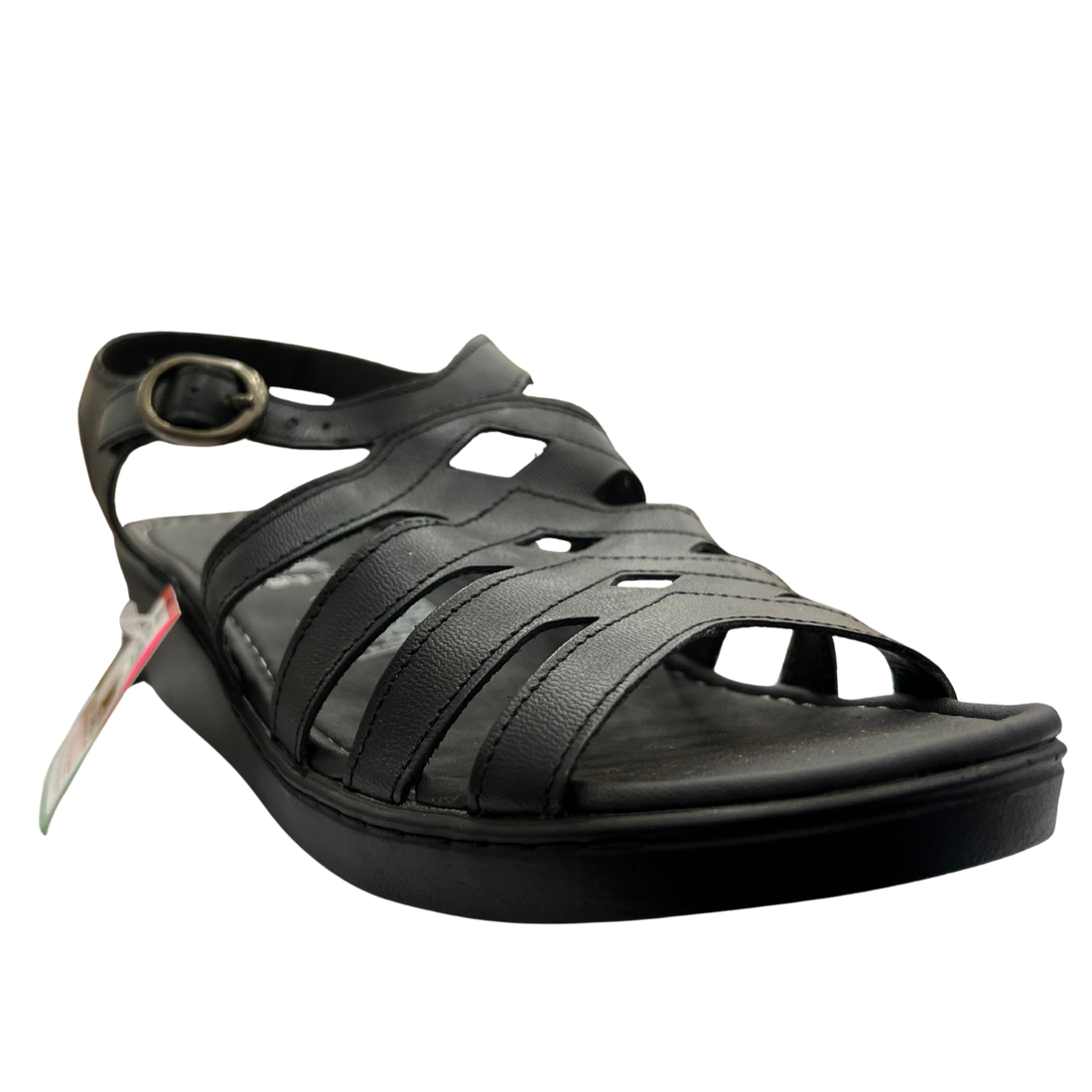 Sandalia Rómulo en Cuero Negro con Plataforma para Mujer — Ref. 1060