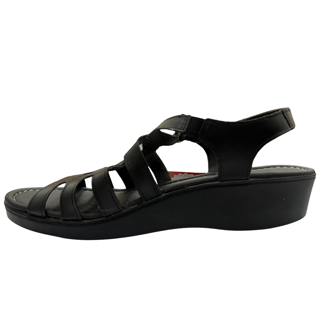 Sandalia Rómulo en Cuero Negro con Plataforma para Mujer — Ref. 1060