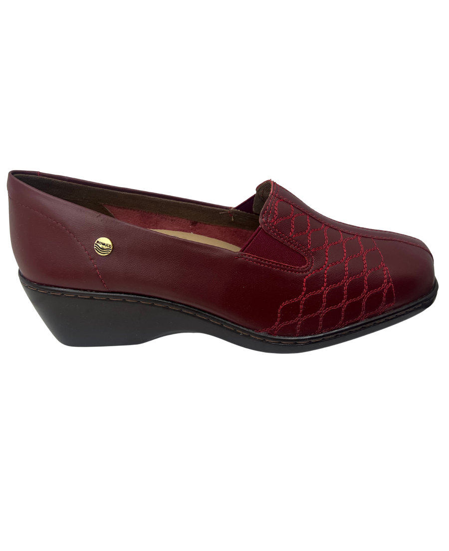 Mocasín Rómulo en Cuero Rojo para mujer