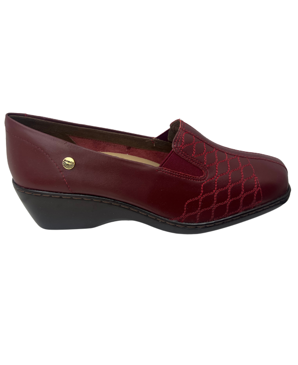 Mocasín Rómulo en Cuero Rojo para mujer