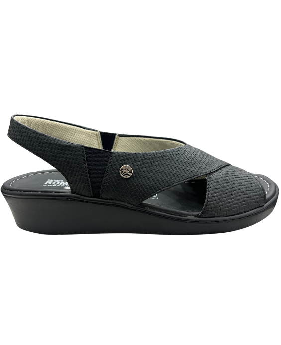 Sandalia Rómulo Plana Negro para Mujer — Ref. 5351