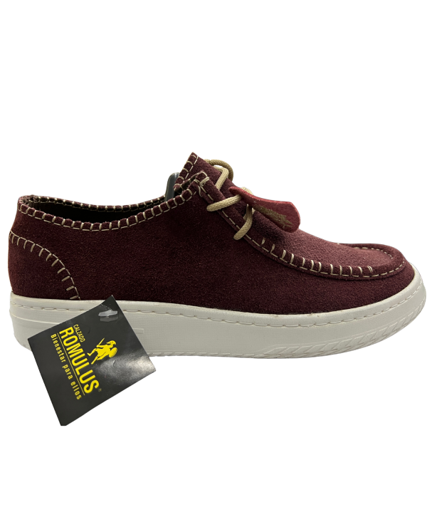 Mocasín Rómulo Tipo Wallabee en Cuero Vinotinto para hombre