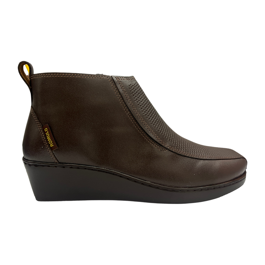 Botas Rómulo en Cuero Miel Castaño para mujer