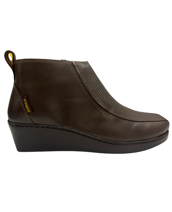Botas Rómulo en Cuero Miel Castaño para mujer