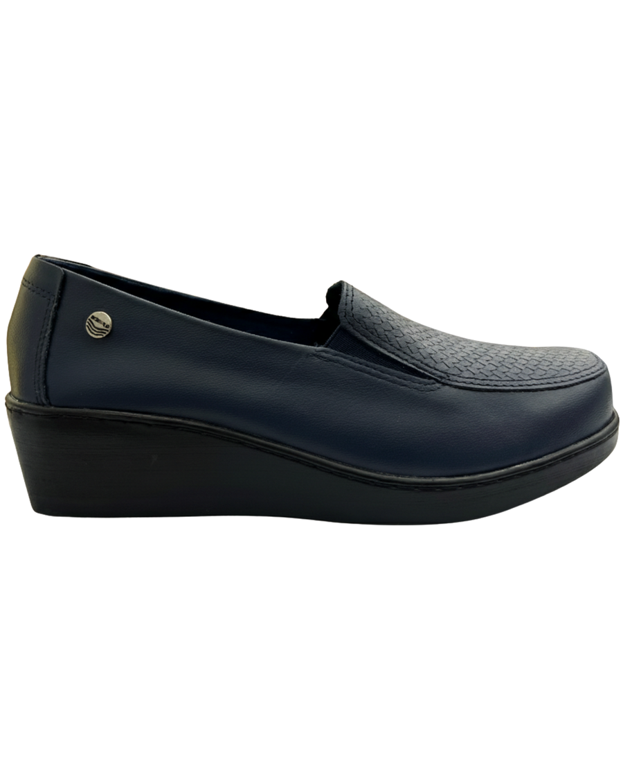 Mocasín Rómulo en Cuero Negro para mujer