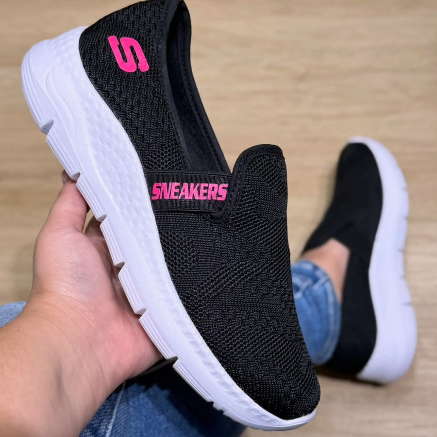 Baleta Deportiva en Malla Importada para Mujer – Negro fuscia
