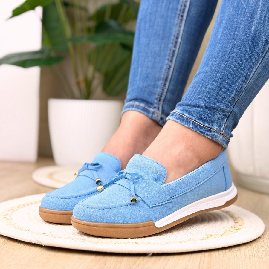 Bolichero con Lazo Decorativo para Mujer – Azul claro